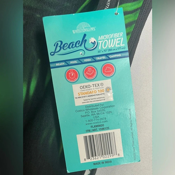 NWT Whitley Willows Microfiber Beach Towel Reversible 35" X 70 - Picture 5 of 8